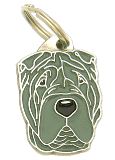 Shar-Pei azul <br> (placa de identificação para cães, Gravado incluído)